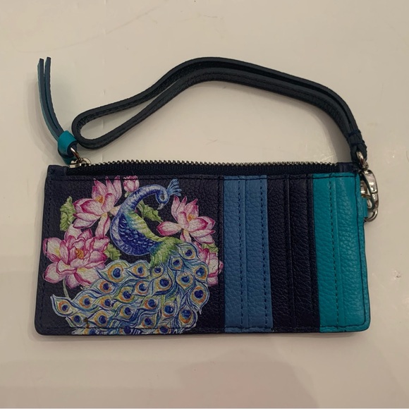 Brighton Blue and Teal Peacock Wristlet - Picture 1 of 12